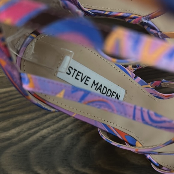 NEW Steve Madden Sinclair Satin Bow Strappy Rhinestone Heels - Picture 7 of 10